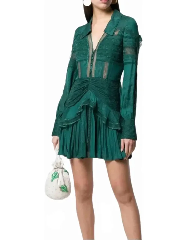 Lace Trim Shirt Dress