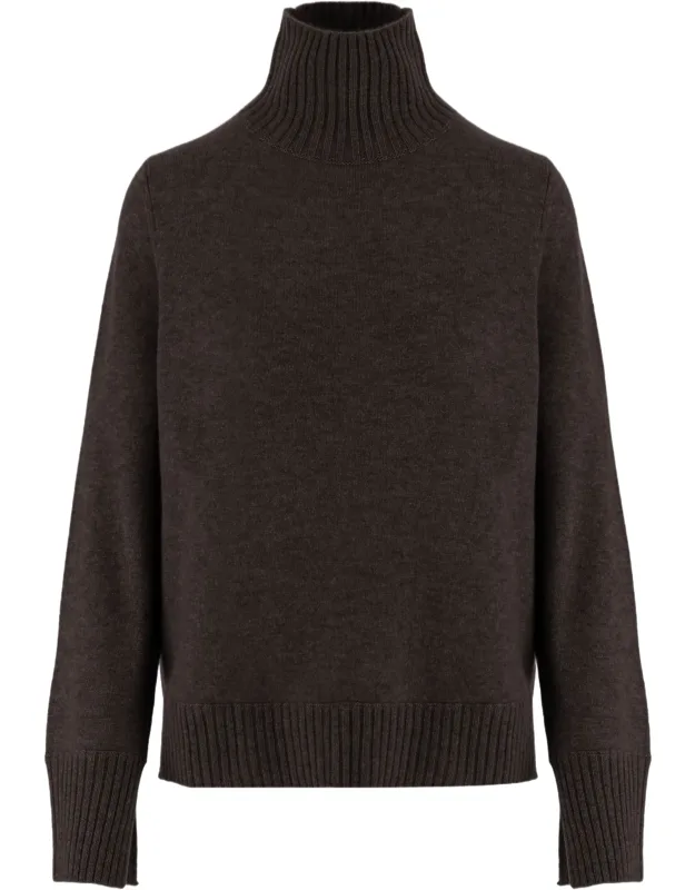 Ribbed Turtleneck Cashmere Sweater