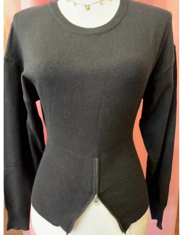 Bottom Zip Fitted Sweater