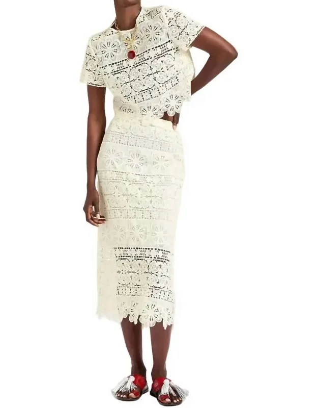 Lacey Macrame Pencil Skirt
