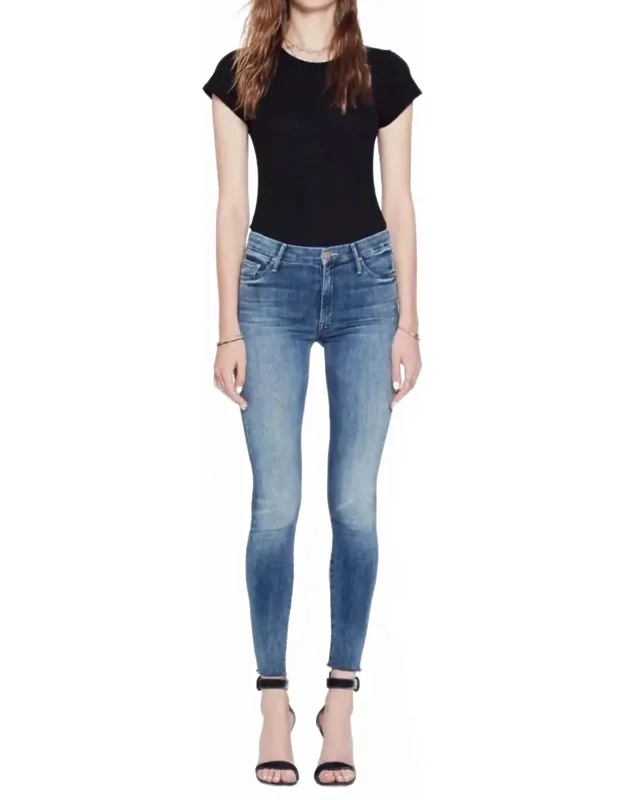 High Waisted Ankle Fray Jeans