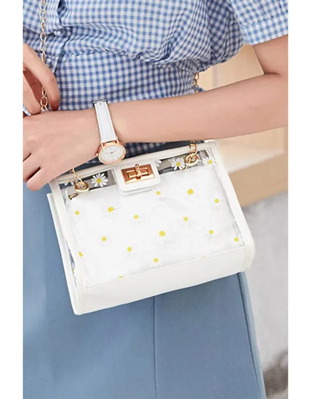 Daisy Floral Transparent Mini Crossbody Bag