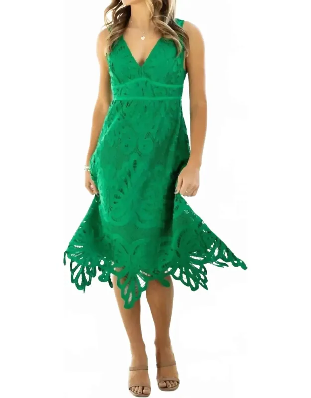 All Over Lace V-neck Dress