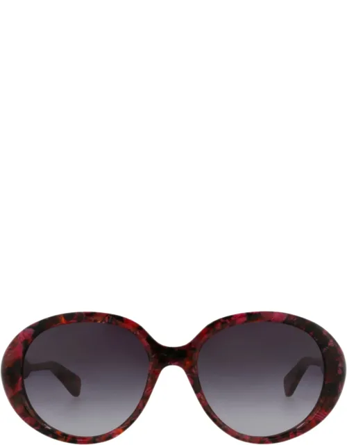 Round-frame Recycled Acetate Sunglasses With Saddle Nose Bridge And Non-polarized Lenses