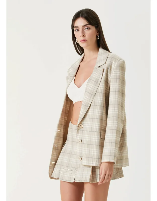 Linen Blend Free Heaven Checked Blazer