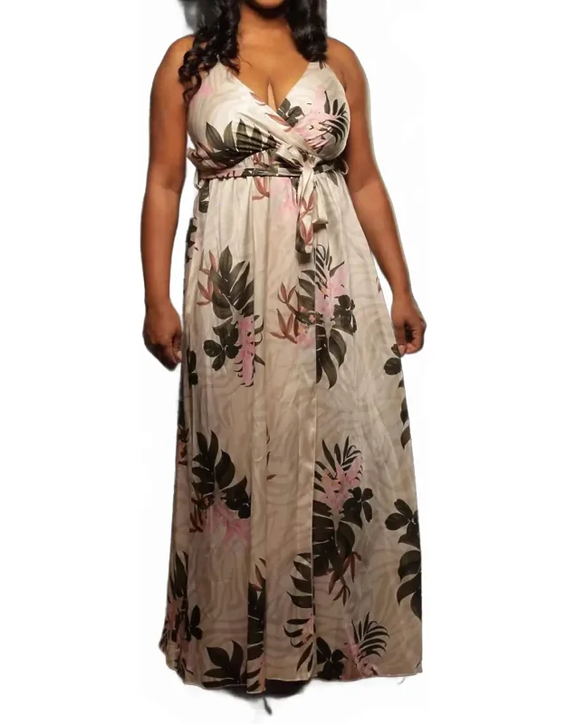 Floral Satin Maxi Dress