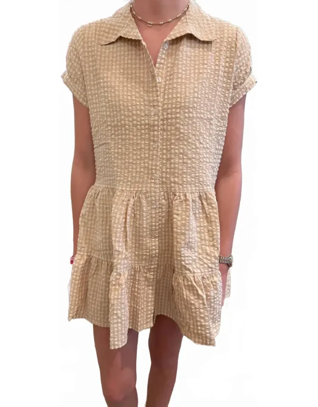 Brie Cotton Gingham Mini Dress