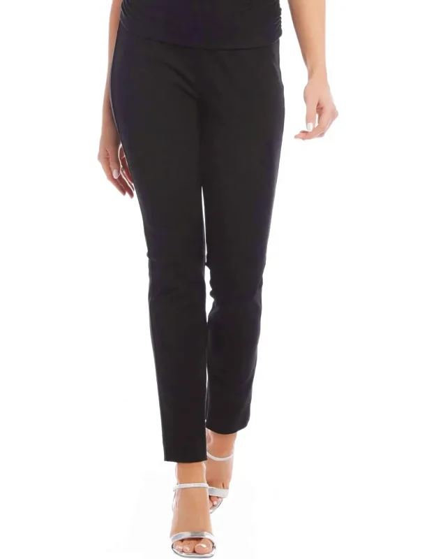 Ankle Zip Twill Slim Straight Leg Pants
