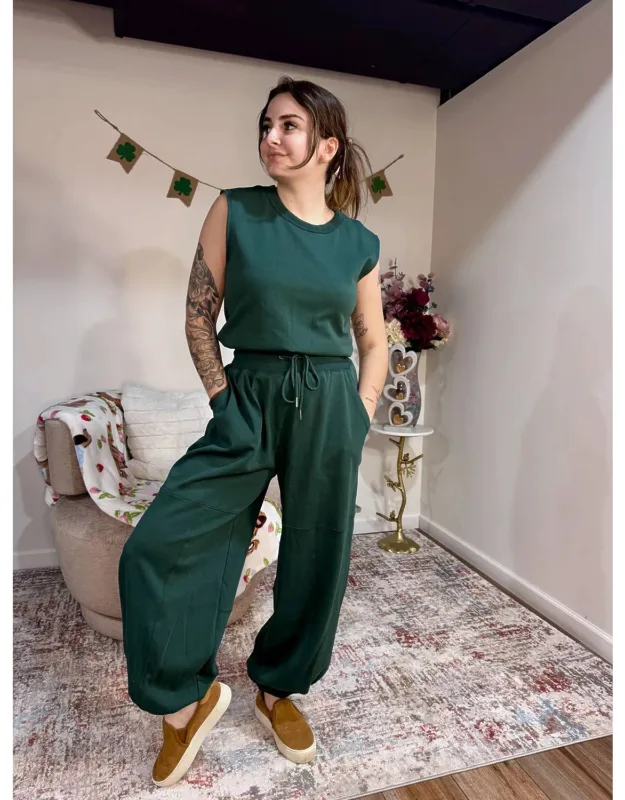 Sleeveless Drawstring Waist Jumpsuit