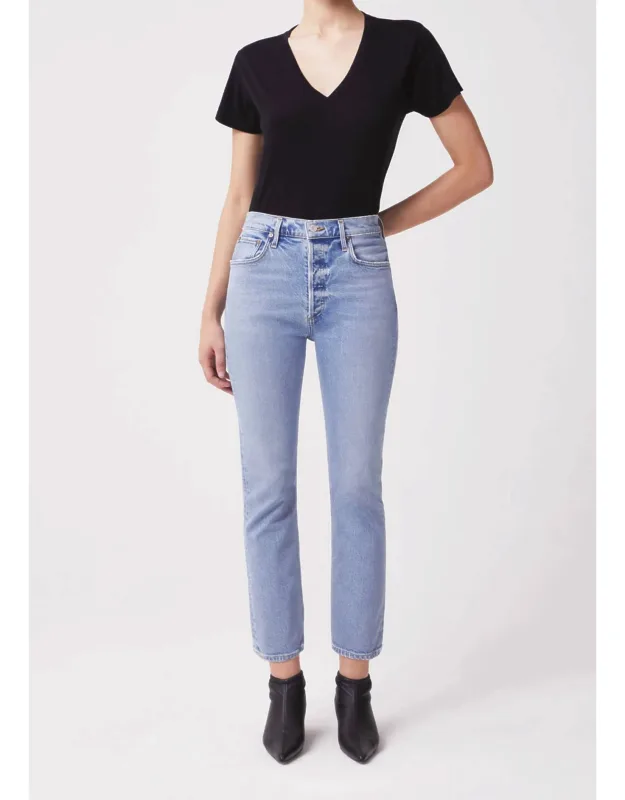 Riley High Rise Straight Crop Jeans