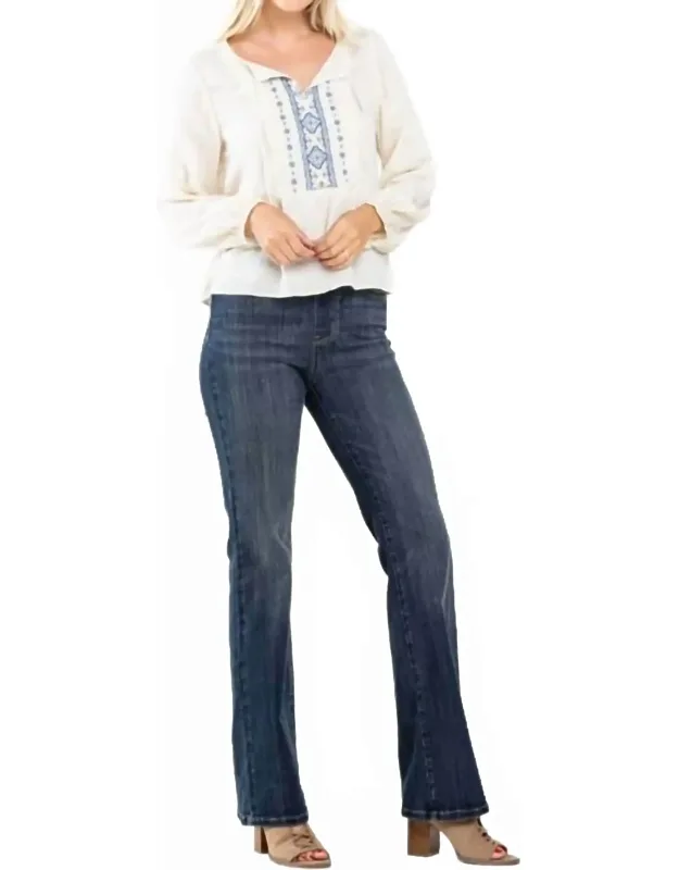 Pippa Vintage Pull-on Slim Boot Cut Jeans