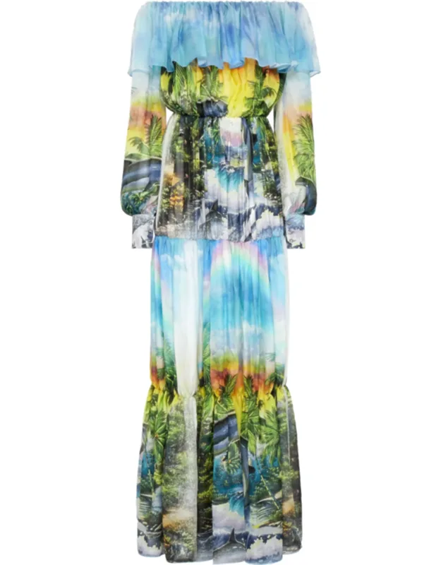 Plisse Long Dress