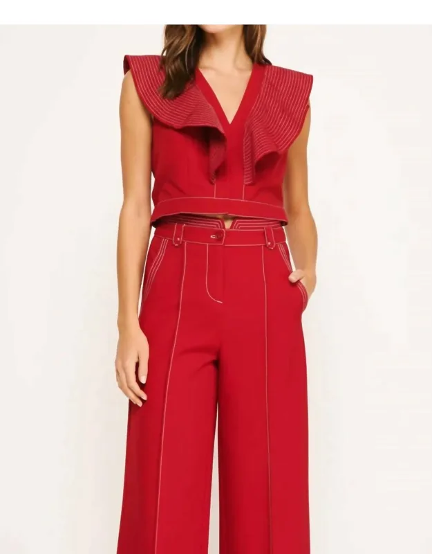 Ruffle V-neck Top