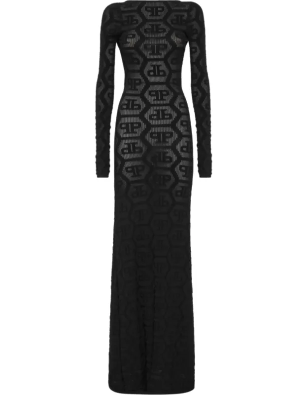 Knitted Monogram Long Dress