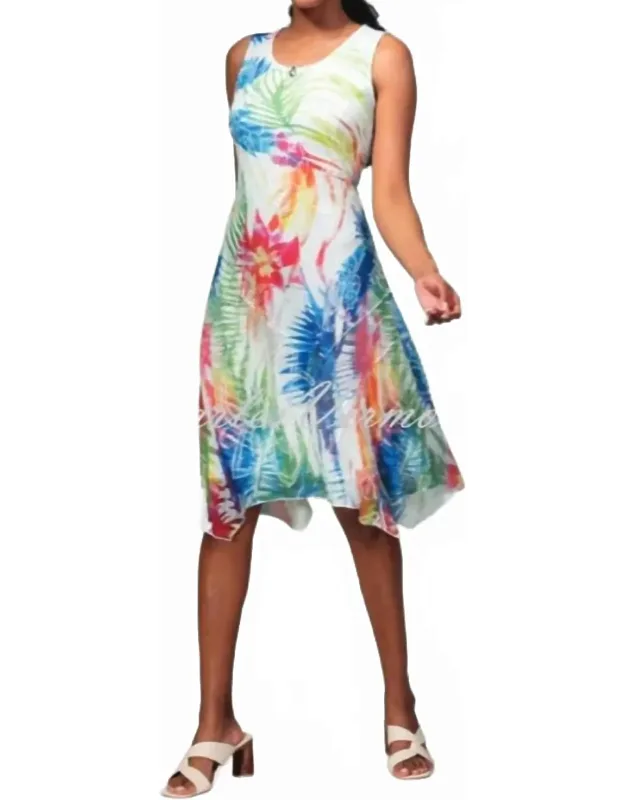 Sleeveless Dress With Handkerchief Hemline