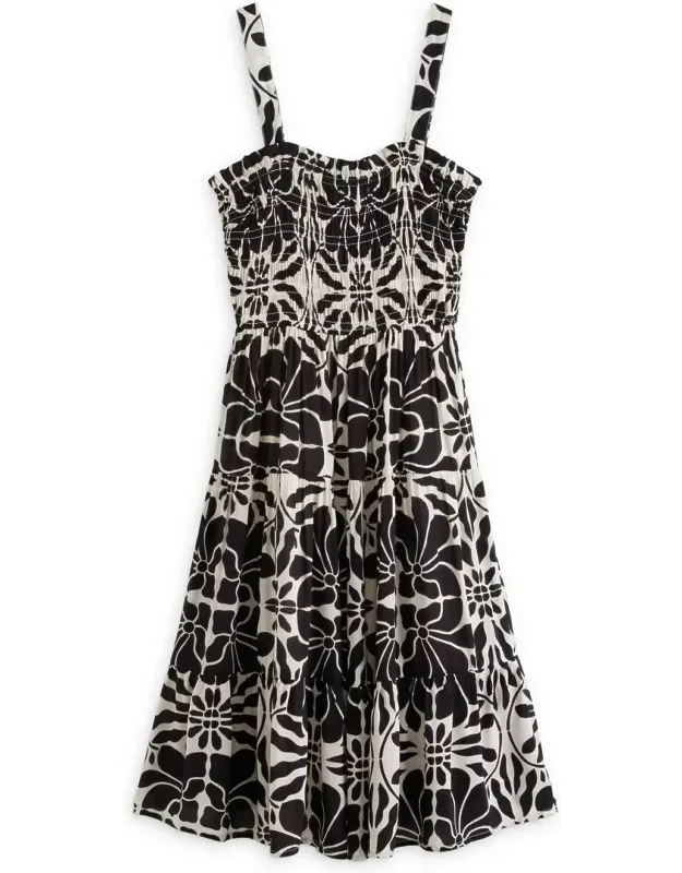 Tie Strap Tiered Midi Dress