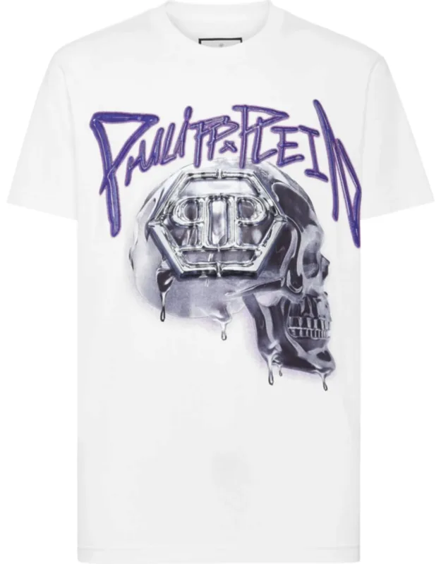 T-shirt With Round Neck And Skull Design