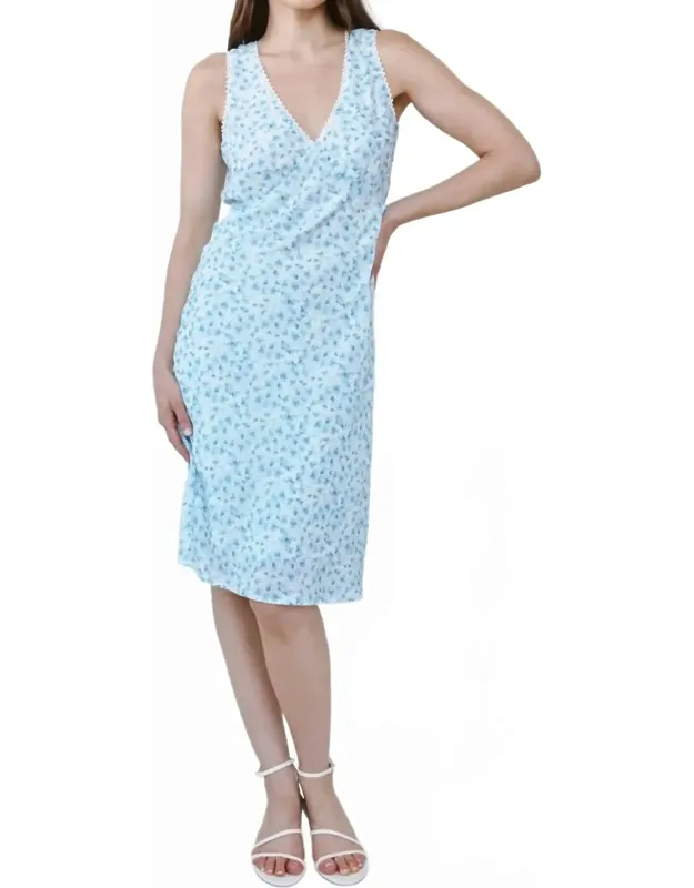 V-neck Tie Back Bias Maxi Dress