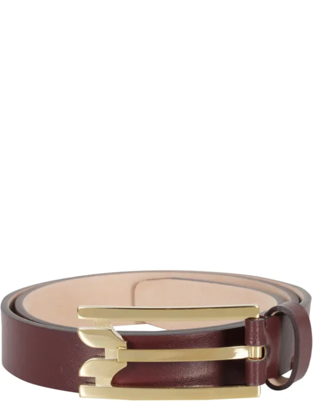 Regular Pin-buckle Gold-plated Leather Belt
