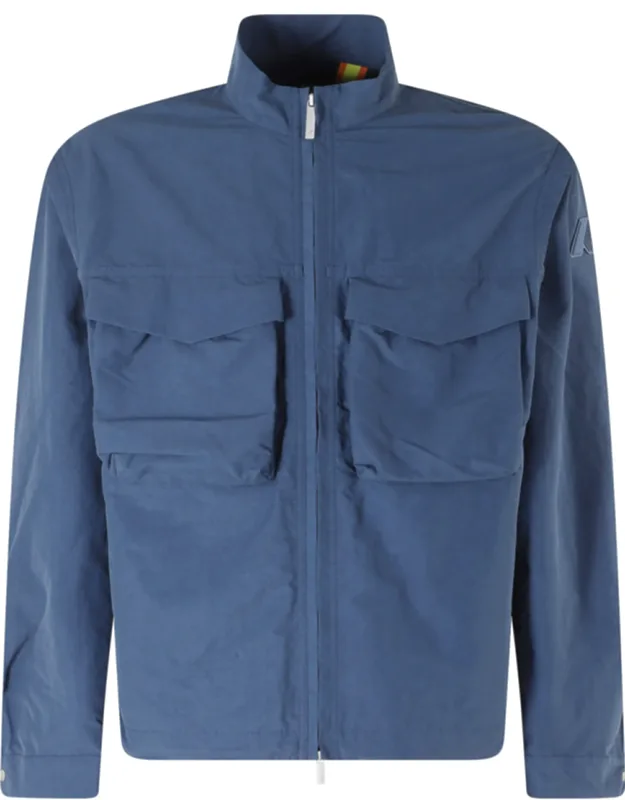 High Collar Flap Pocket Nylon Jacket