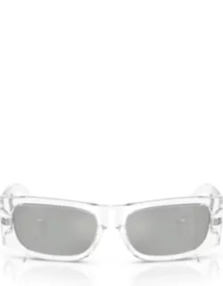 Transparent Lens Logo Injected Rectangular Sunglasses