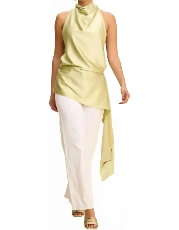 Halter Uneven Hemline Tunic Top