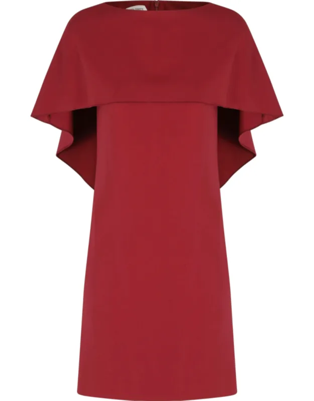 Cady Stretch Cape Overlay Viscose Mini Dress