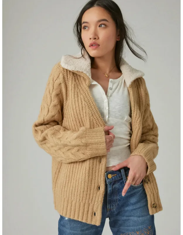 Cable Collared Cardigan