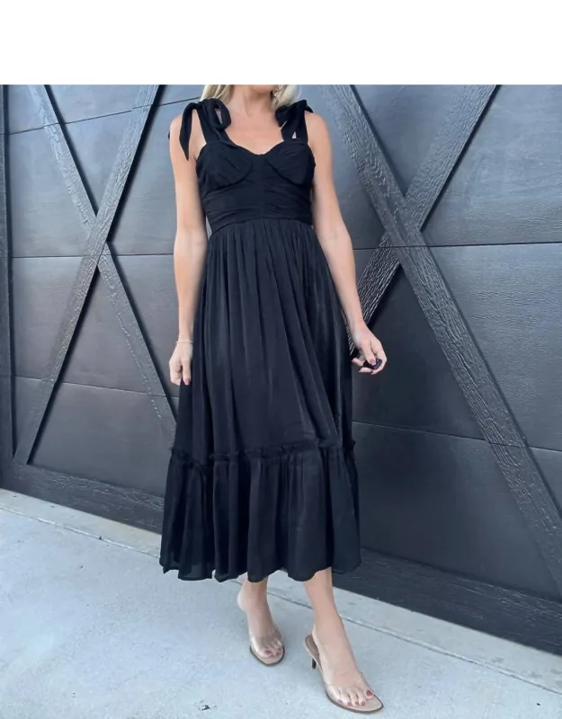 Lurex Tie Strap Midi Dress
