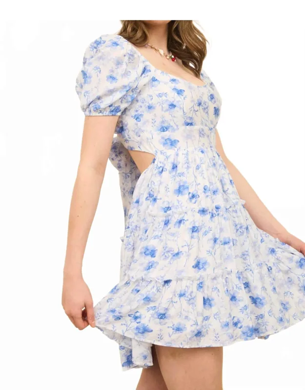 Floral Open Back Mini Dress