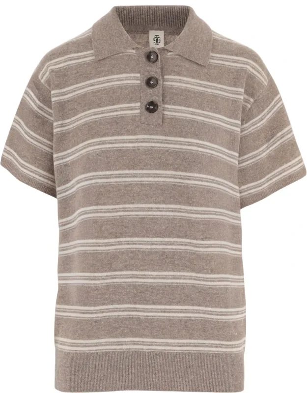 Striped Wool-cashmere Polo Shirt
