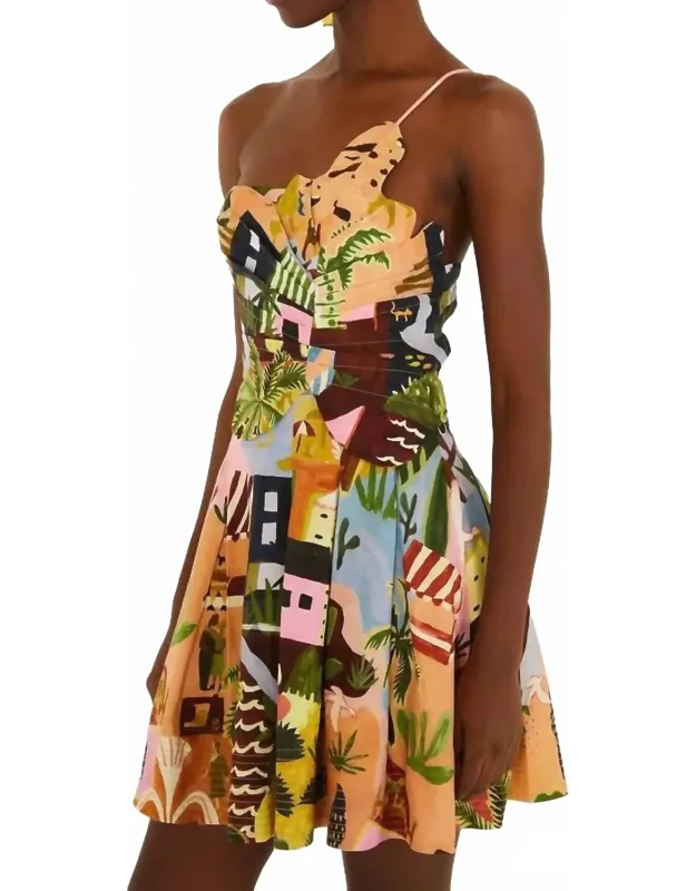 Tropical Painting Mini Dress