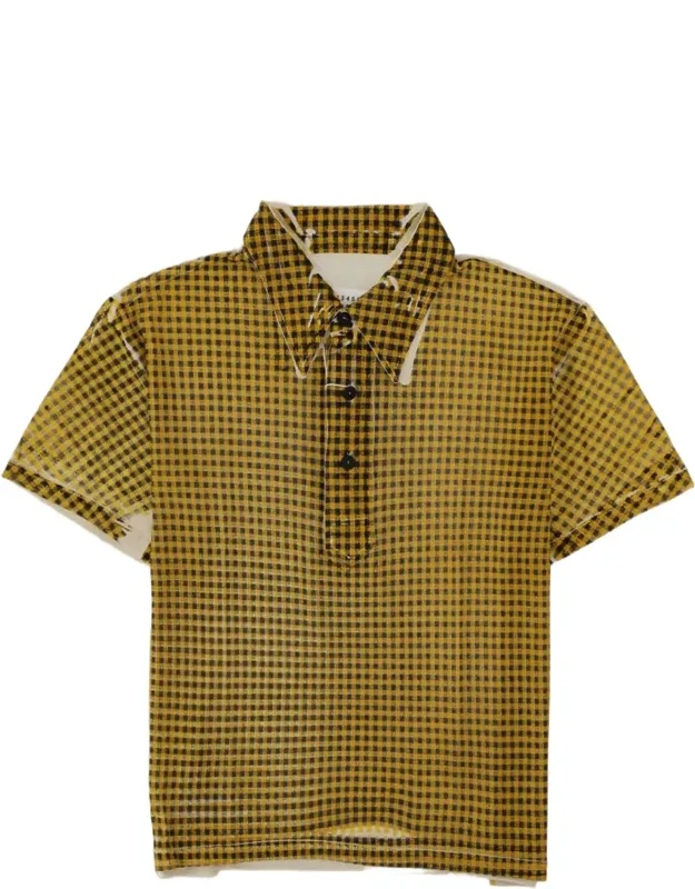 Checkered Cropped Polo Shirt