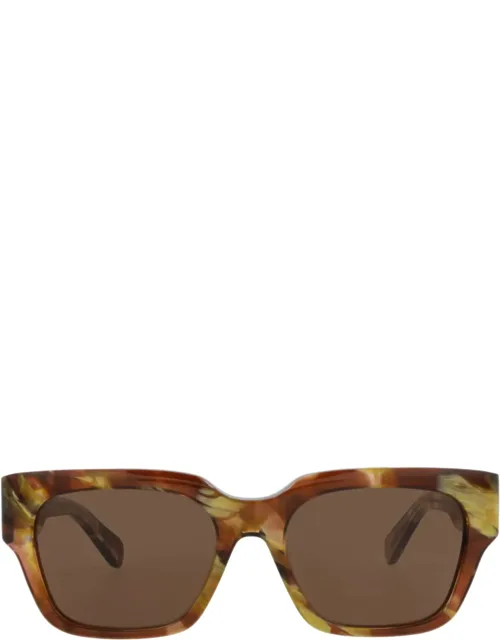 Square-frame Sunglasses With Saddle Nose Bridge And Protective Case