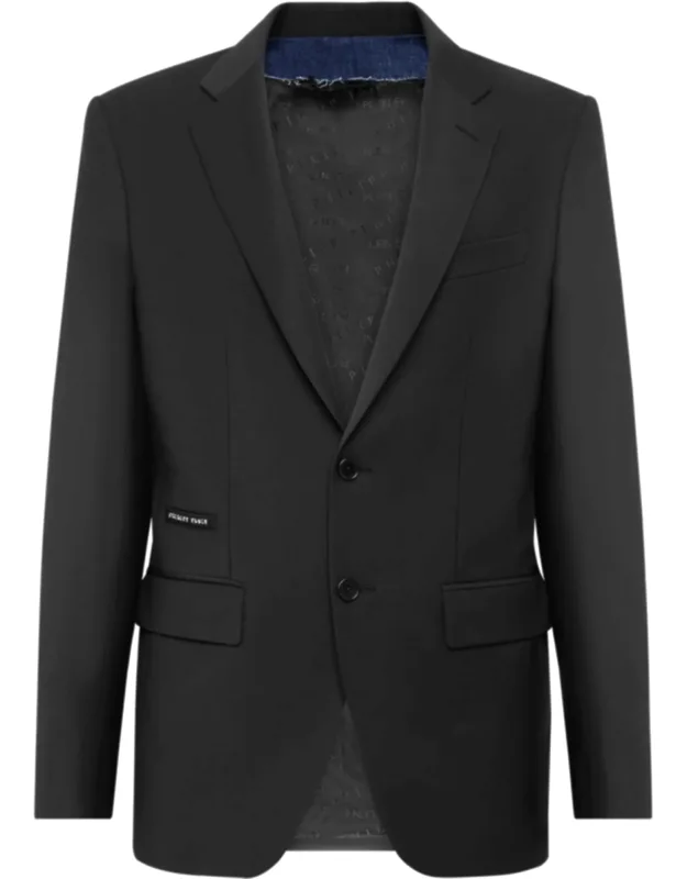Wool Blazer With Crystal Skull And Crystals