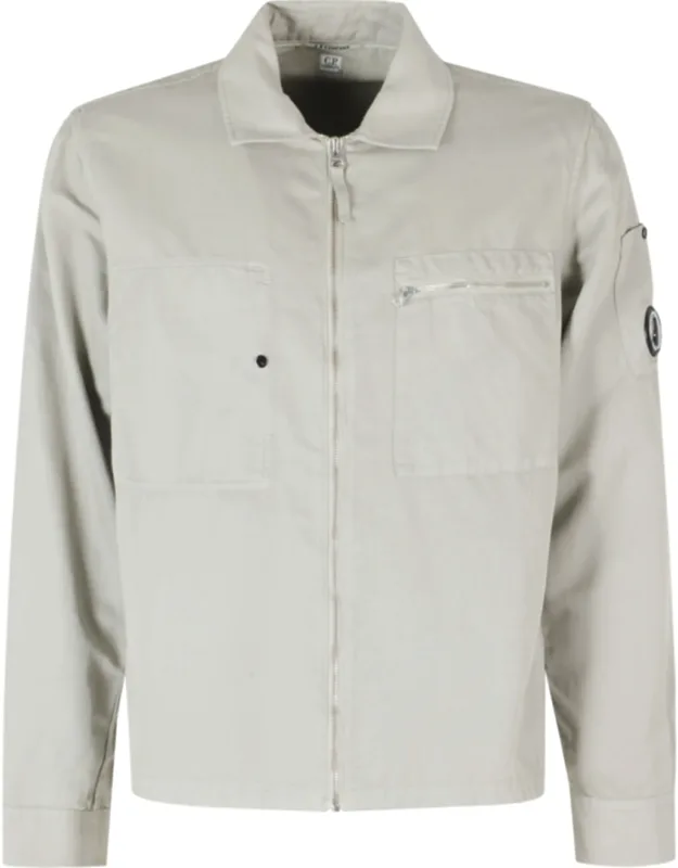 Overshirt With Zippered Chest In Cotton Blend