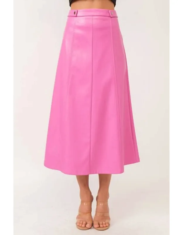 Faux Leather Midi Skirt