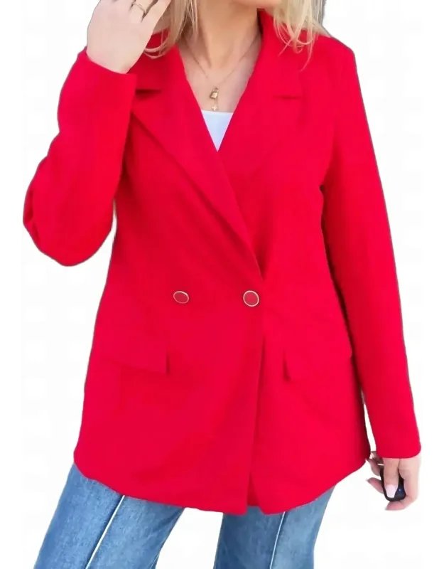 Crepe Lined Double Breasted Blazer