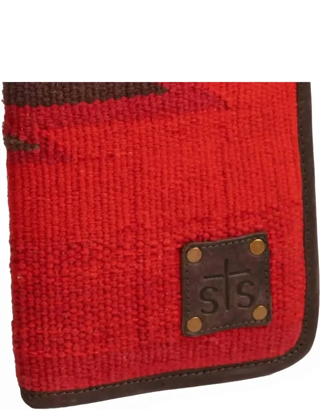 Magnetic Wallet With Ombre Aztec Pattern And Leather Texture