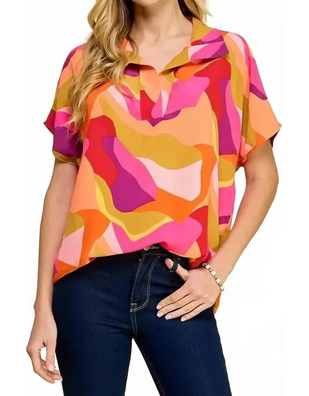 Abstract Printed Top