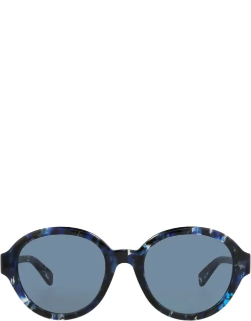 Round-frame Recycled Acetate Sunglasses With Saddle Nose Bridge And Non-polarized Lenses