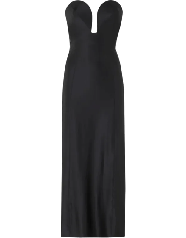 Bustier Sweetheart Viscose Midi Dress