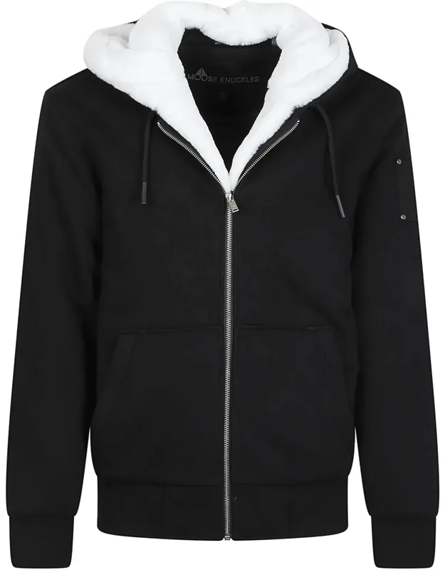 Cotton-blend Plush Hooded Zip-up Hoodie
