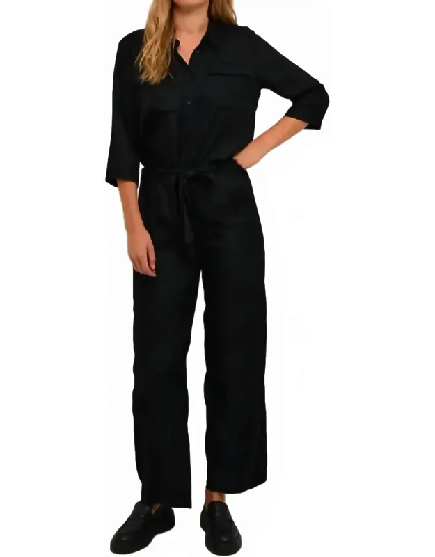 Ruthie Half Sleeve Button Jumpsuit