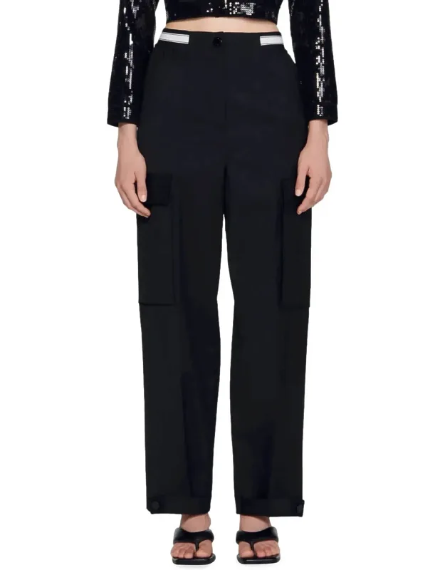 Pre-loved Wide Leg Twill Cargo Pants
