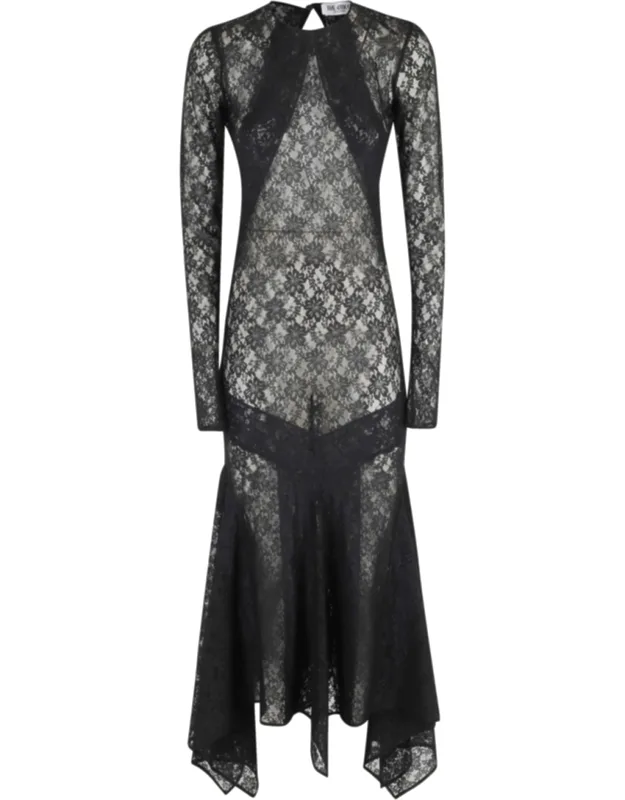 All-over Lace Open-back Midi Dress