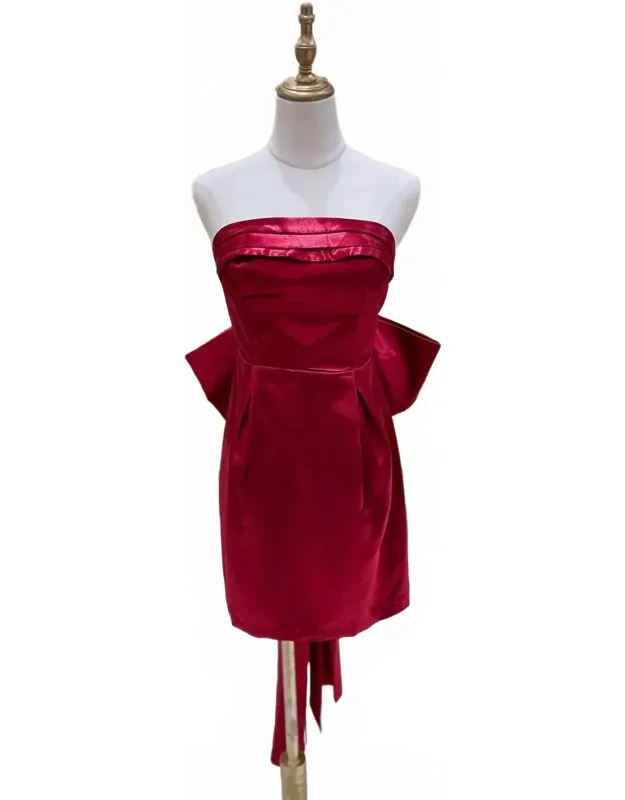 Bethany Satin Mini Bow Dress