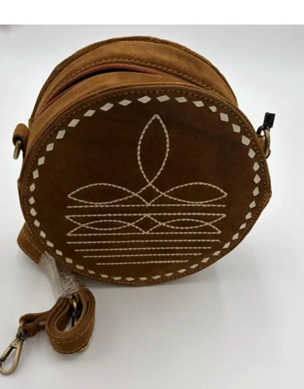 Canteen Western Boot Stitch Crossbody Bag