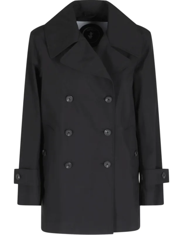 Sofi Double-breasted Wide Lapels Polyester Trench Coat