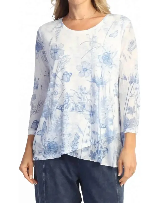 Mesh Contrast Burnout Tunic